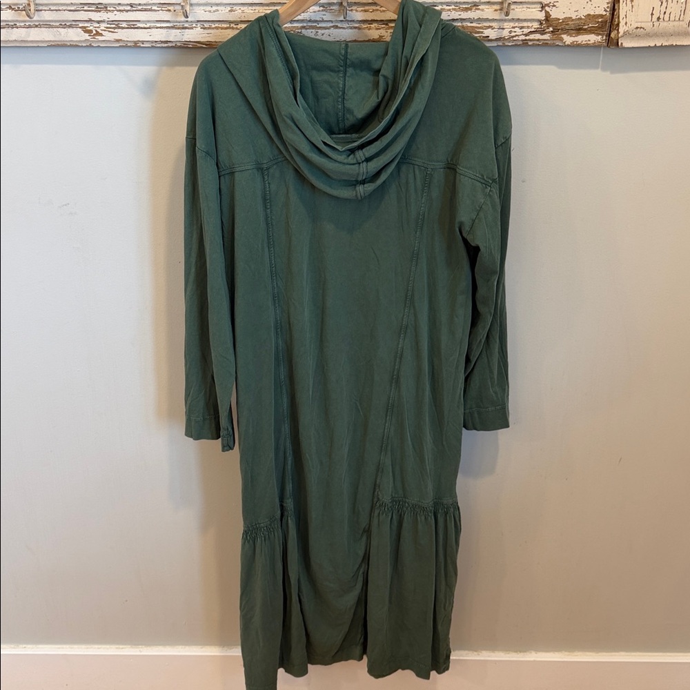Anthropologie Daily Practice Midi Dress Long-Sleeve Green Hooded - Picture 5 of 8